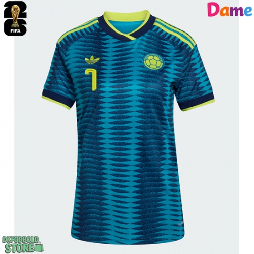 Colombia Luis Diaz #7 Replika Udebanetrøje Dame VM 2026 Kortærmet